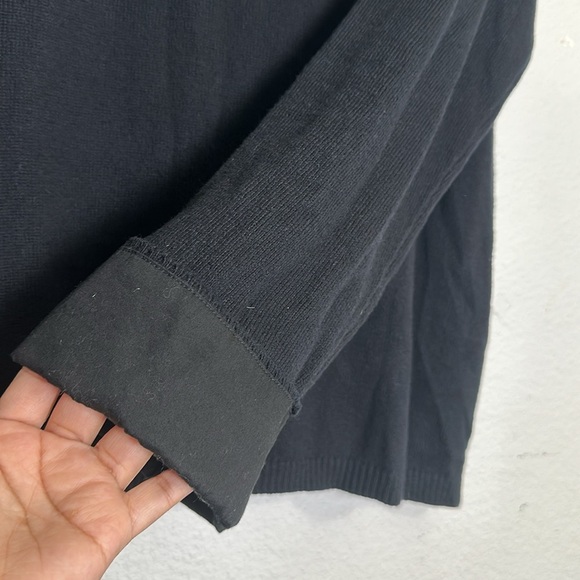 Soft Surroundings Womens Size Medium Black Long Sleeve Hooded Pullover Sweater - Picture 4 of 12